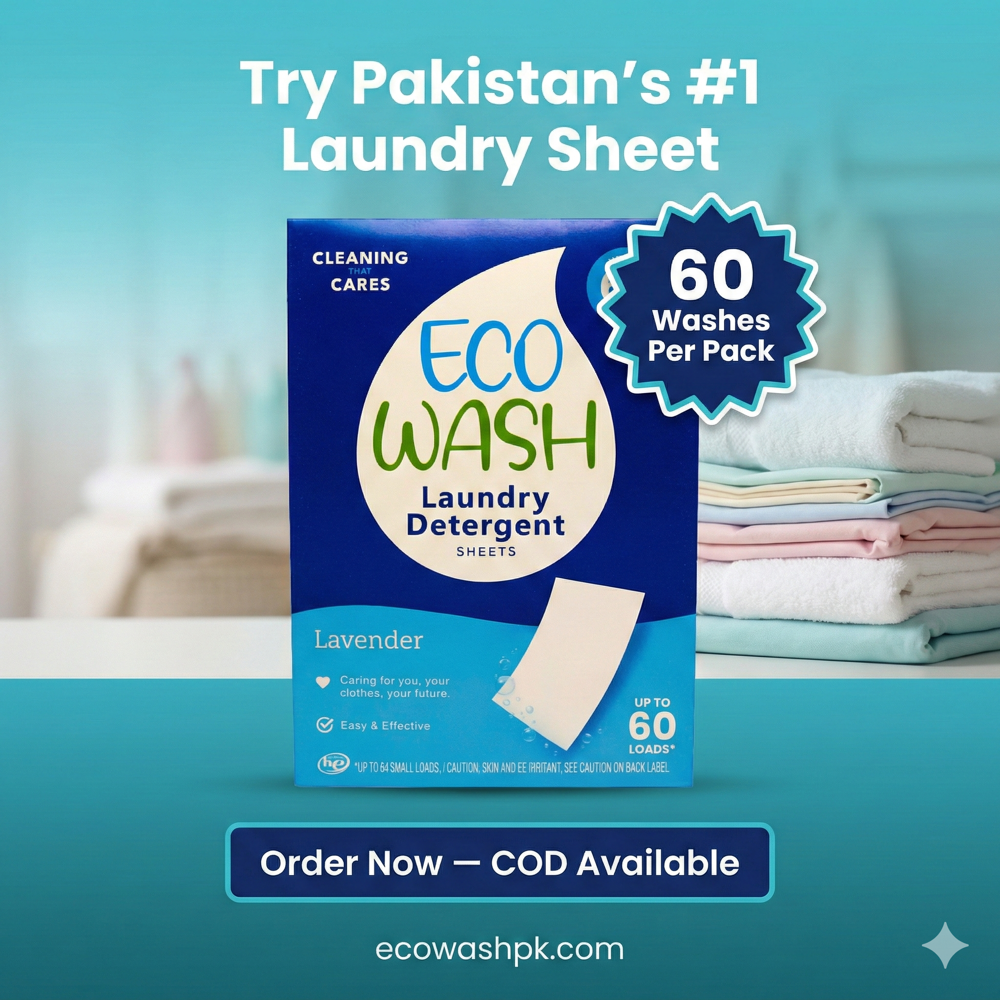 Eco Wash Laundry Detergent Sheets